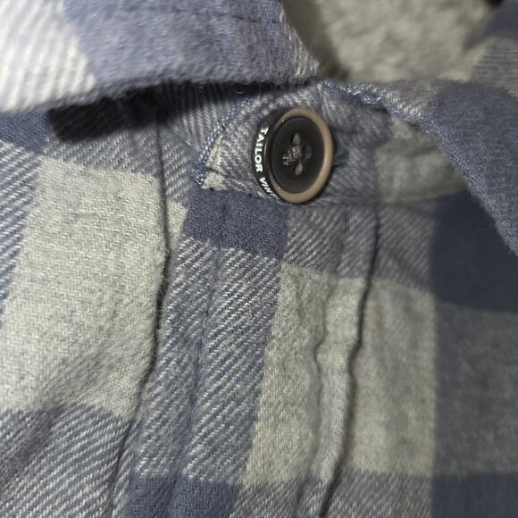 Tailor Vintage Blue Shirt Mens Sz L Shacket Sherpa Checkered Outdoor Lined - Picture 6 of 16